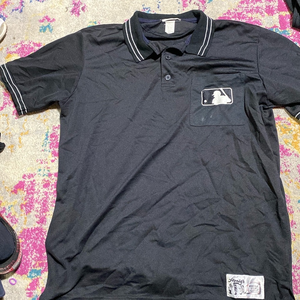 MLB baseball Umpires Jersey Black Men's Shirt game used size XL